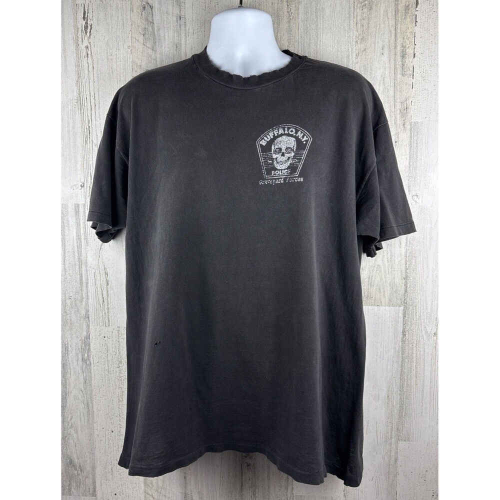 Vintage Stone Cold Skull Buffalo New York Police Graveyard Forces XL (22”x29”)
